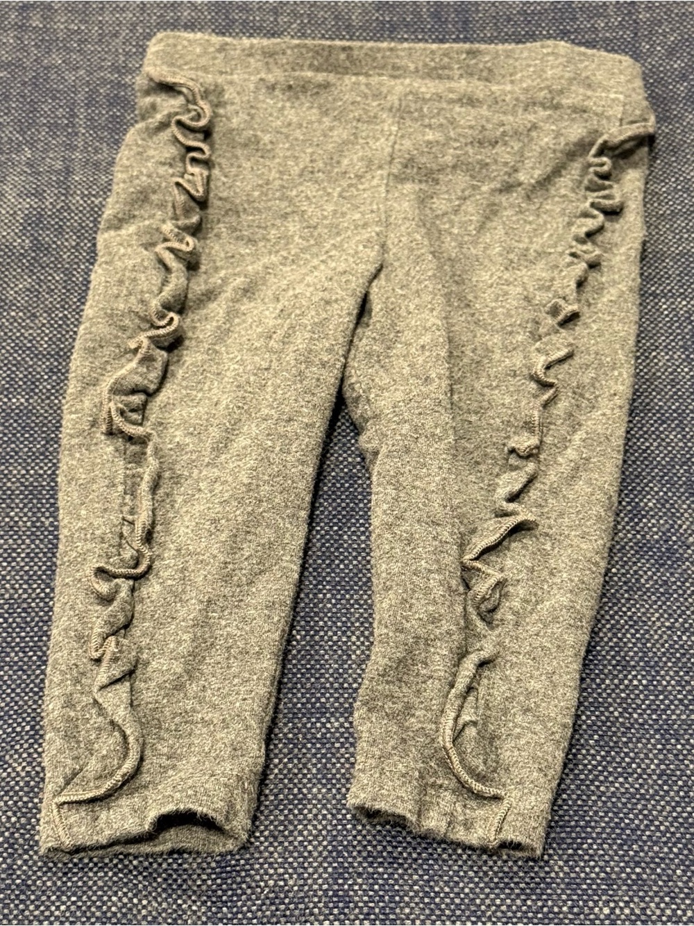 Kate spade baby girl ruffle leggings pants dark gray charcoal 12m Cotton